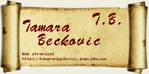 Tamara Bećković vizit kartica